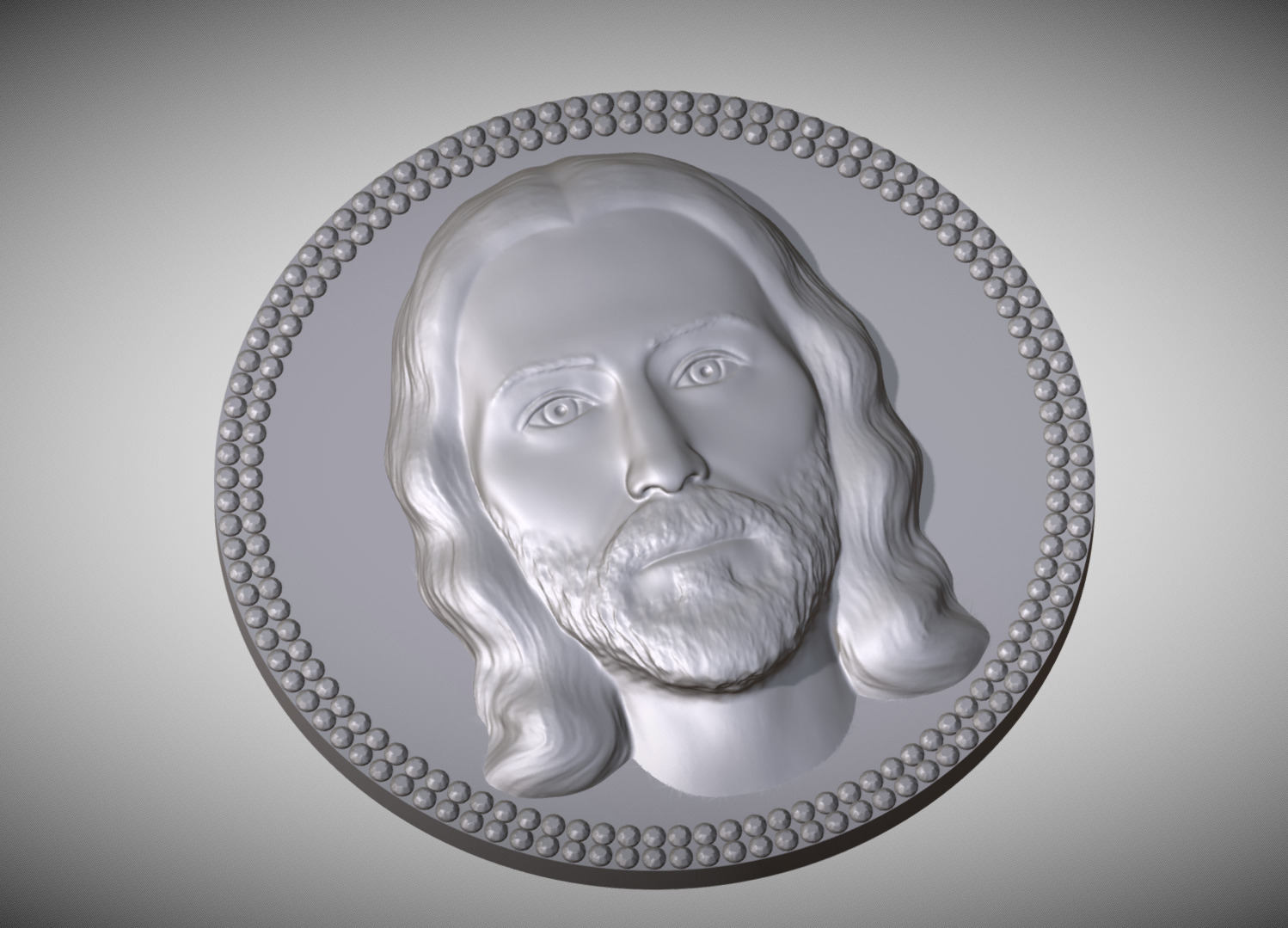 Jesus Christ medallion pendant 3D printing ready stl obj 3D print model_33