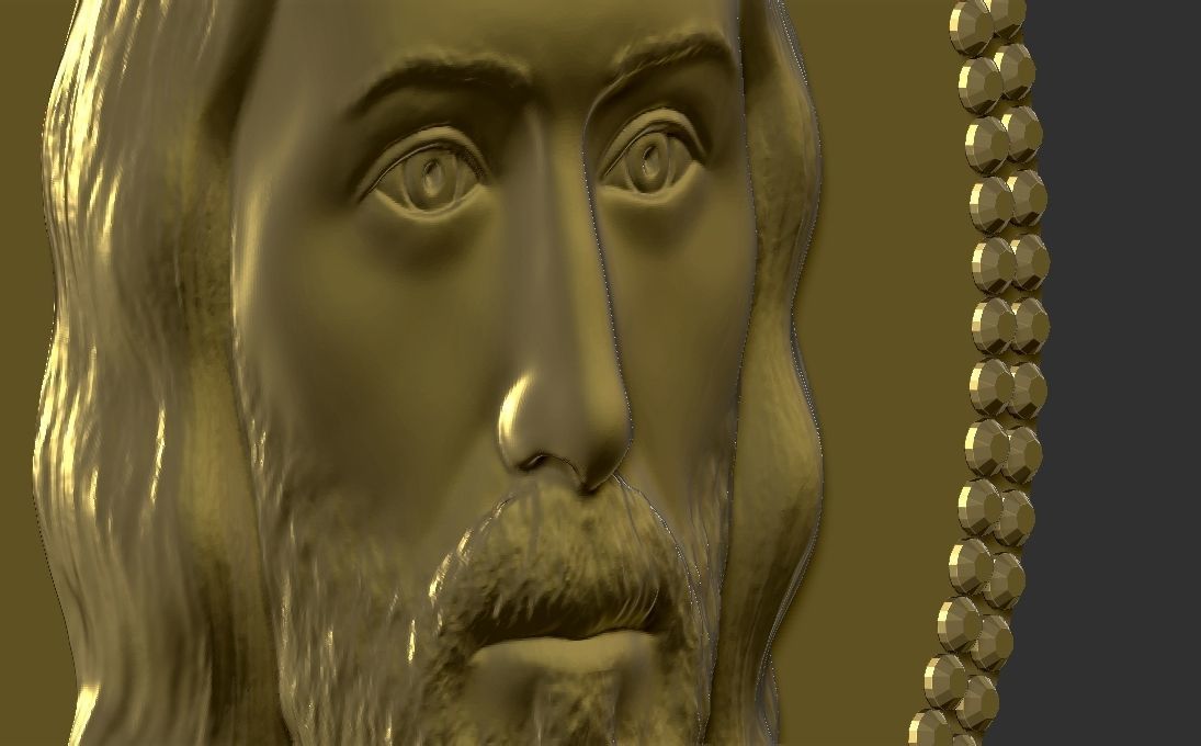 Jesus Christ medallion pendant 3D printing ready stl obj 3D print model_17
