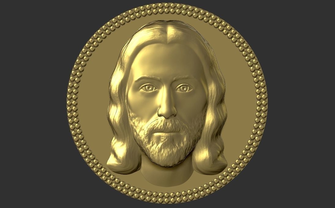 Jesus Christ medallion pendant 3D printing ready stl obj 3D print model_1