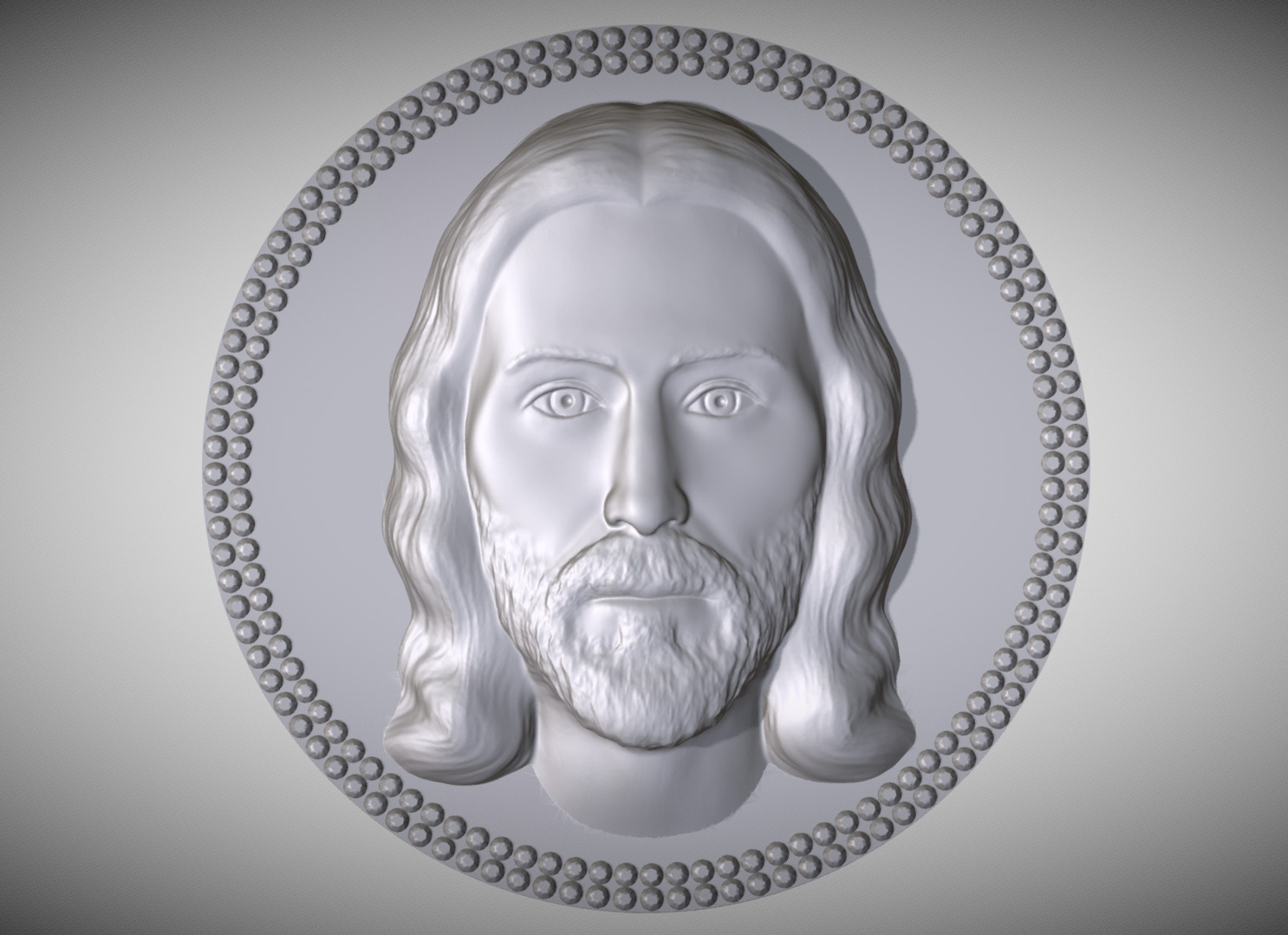 Jesus Christ medallion pendant 3D printing ready stl obj 3D print model_32