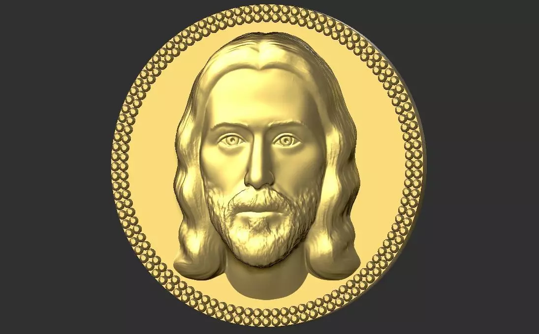 Jesus Christ medallion pendant 3D printing ready stl obj 3D print model_0
