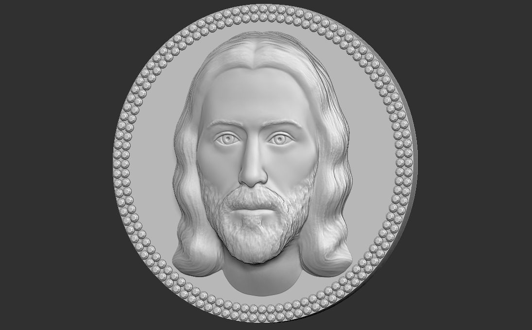 Jesus Christ medallion pendant 3D printing ready stl obj 3D print model_20