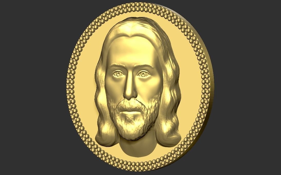 Jesus Christ medallion pendant 3D printing ready stl obj 3D print model_2