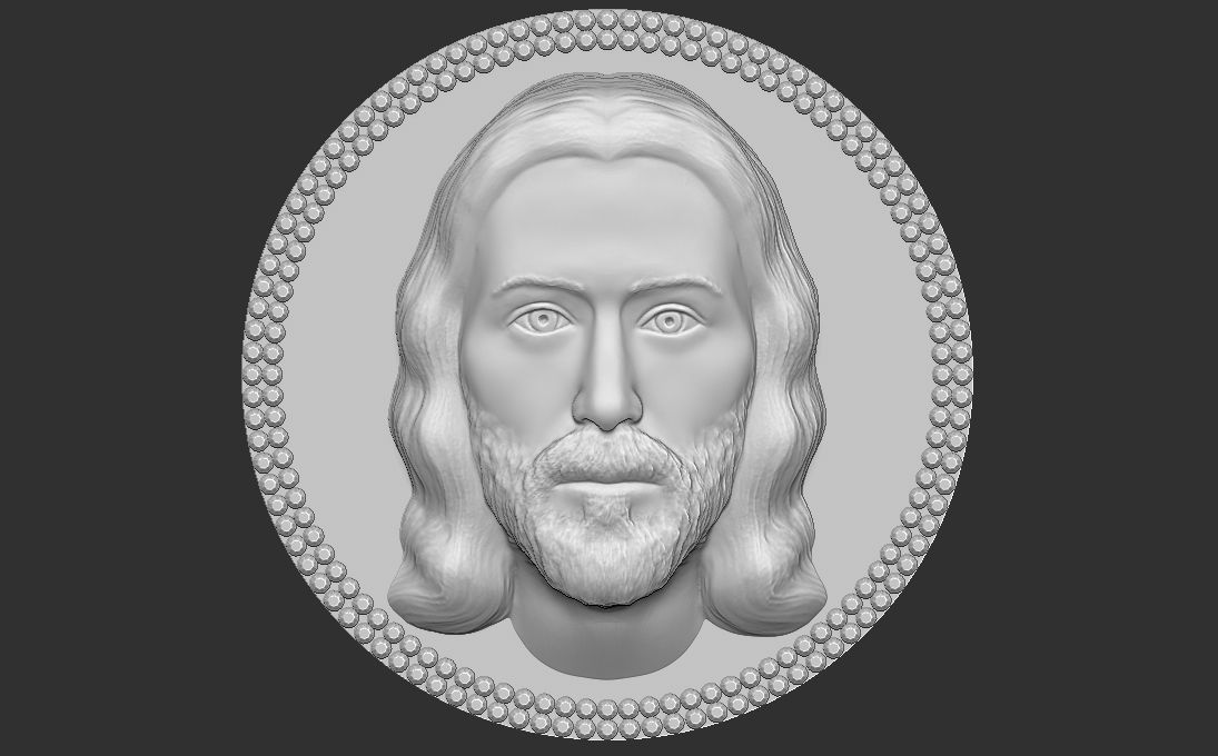Jesus Christ medallion pendant 3D printing ready stl obj 3D print model_19