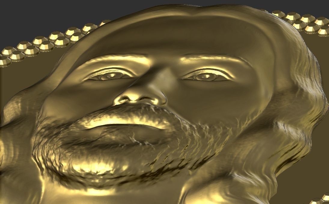 Jesus Christ medallion pendant 3D printing ready stl obj 3D print model_18