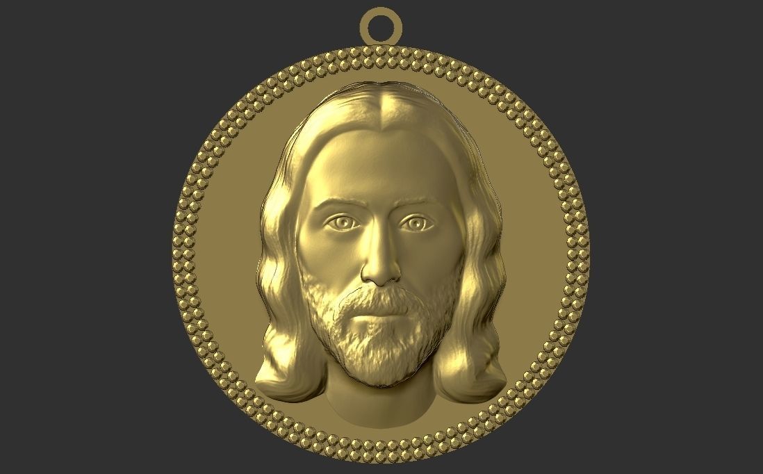Jesus Christ medallion pendant 3D printing ready stl obj 3D print model_22