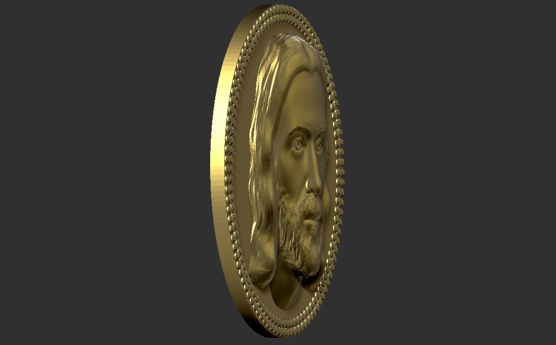 Jesus Christ medallion pendant 3D printing ready stl obj 3D print model_8