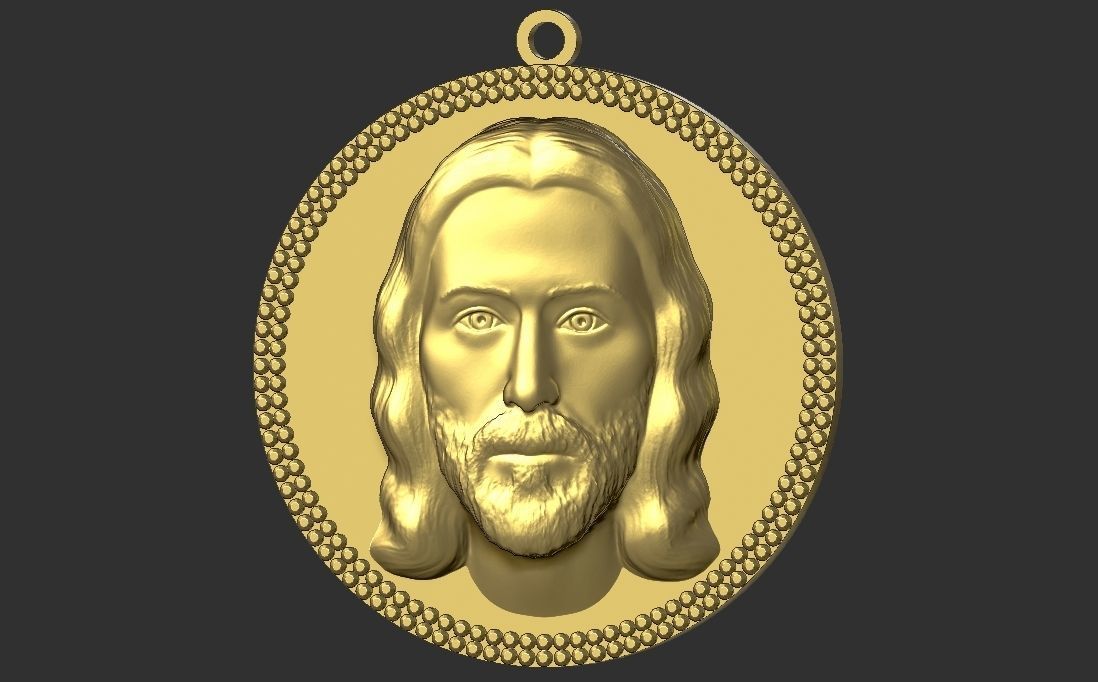 Jesus Christ medallion pendant 3D printing ready stl obj 3D print model_23