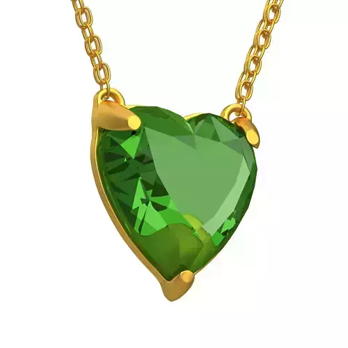 GEMSTONE HEART GREEN PENDANT NECKLACE
