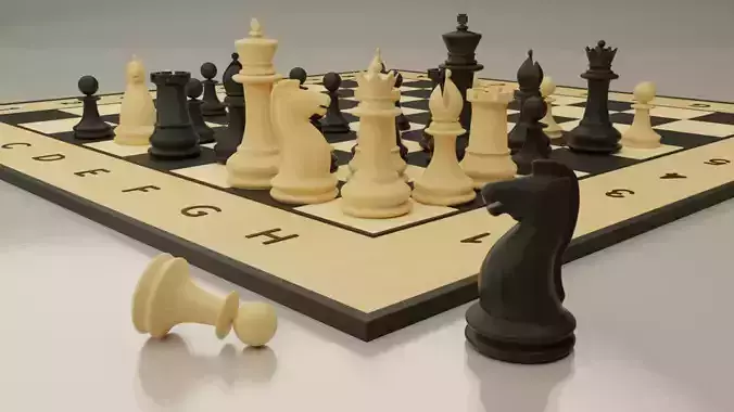 Wooden Chessboard Full Set