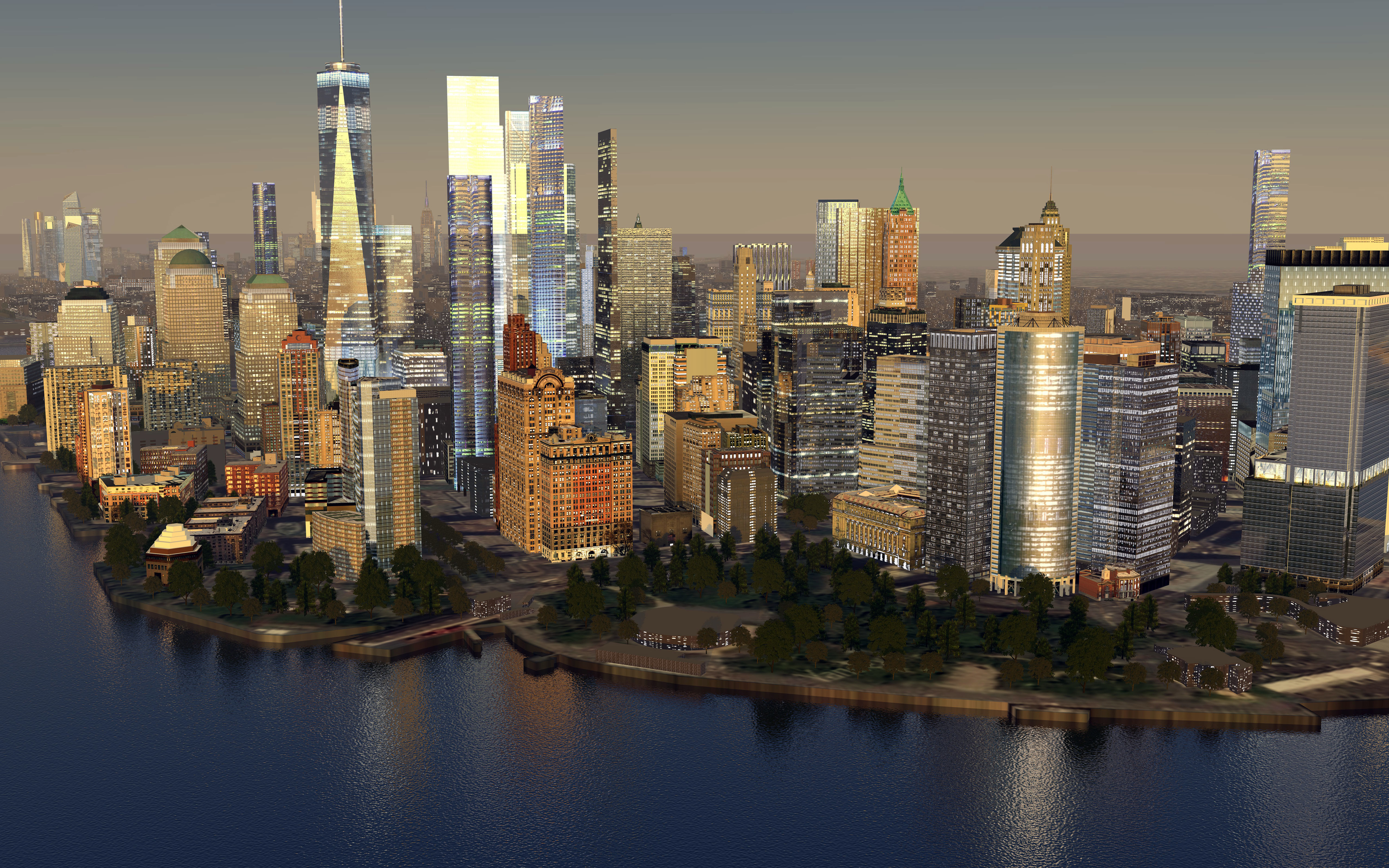 Manhattan evening 3D model