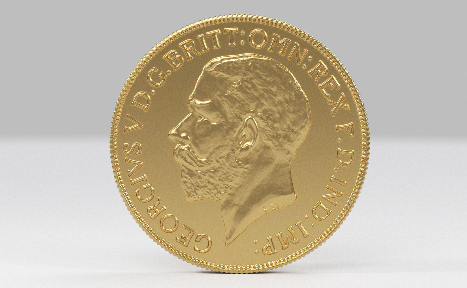 George V Gold sovereign coin 1911 Low-poly 3D model_20