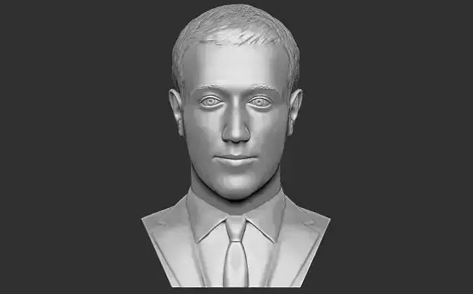 Mark Zuckerberg bust for 3D printing 3D print model