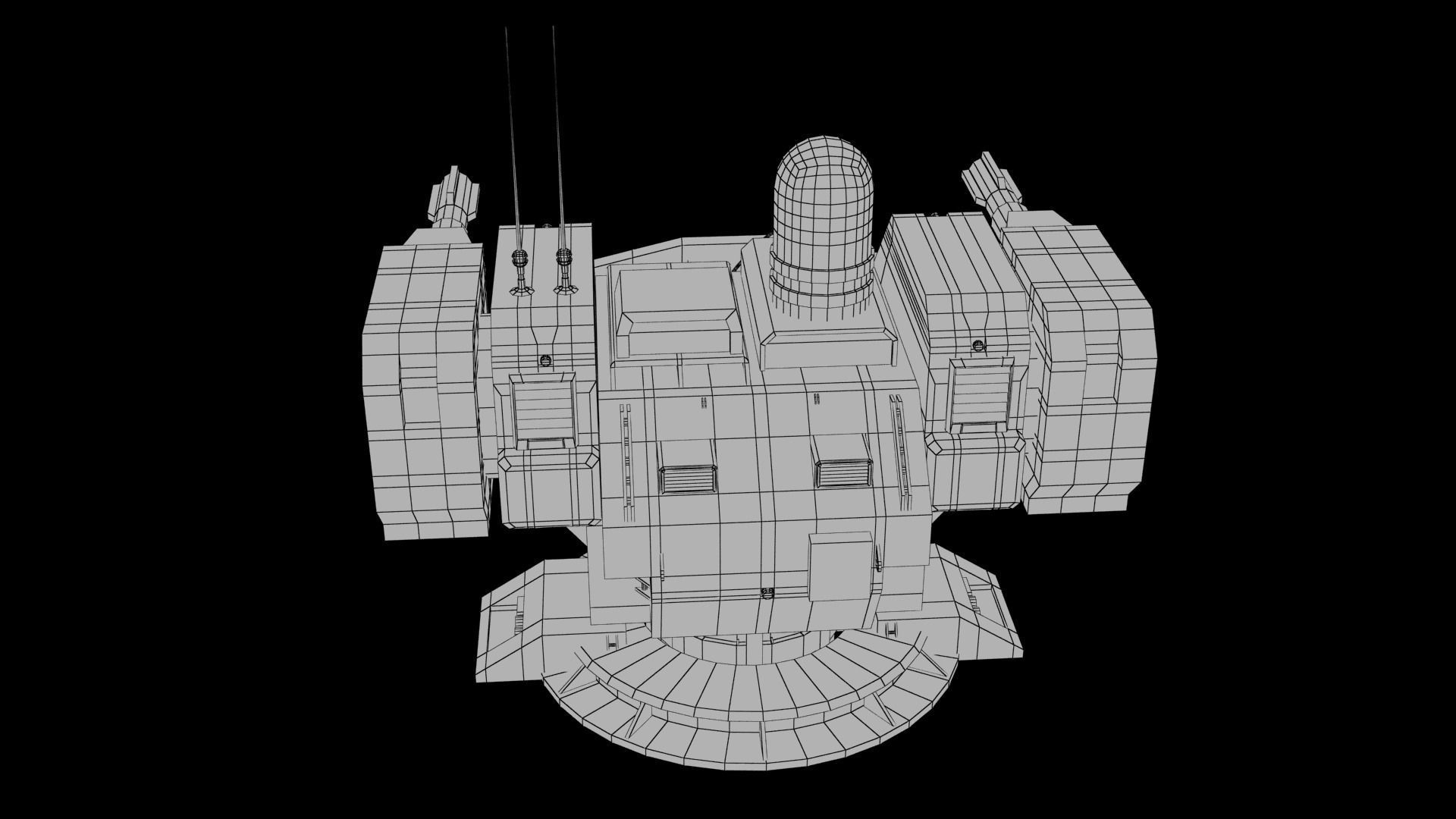Sci-fi Turret Low-poly 3D model_18