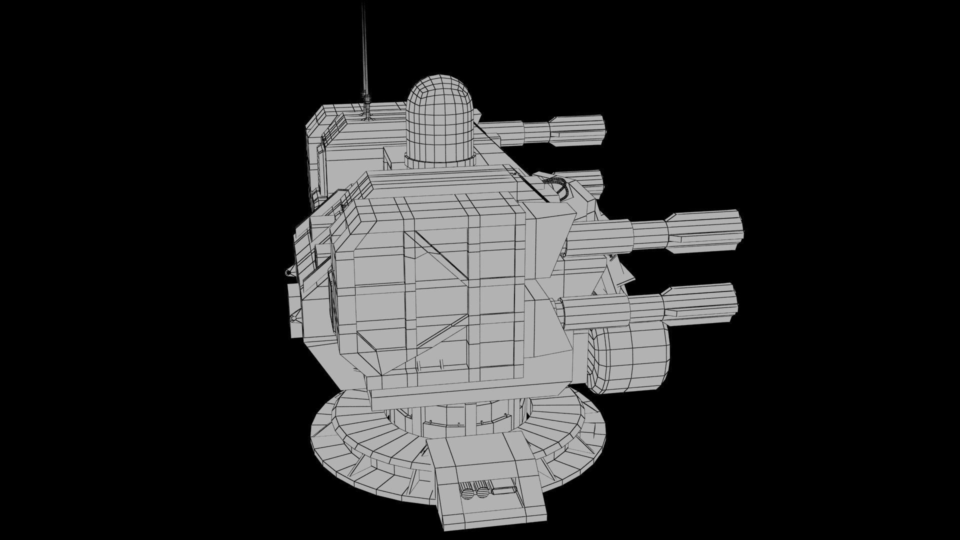 Sci-fi Turret Low-poly 3D model_20
