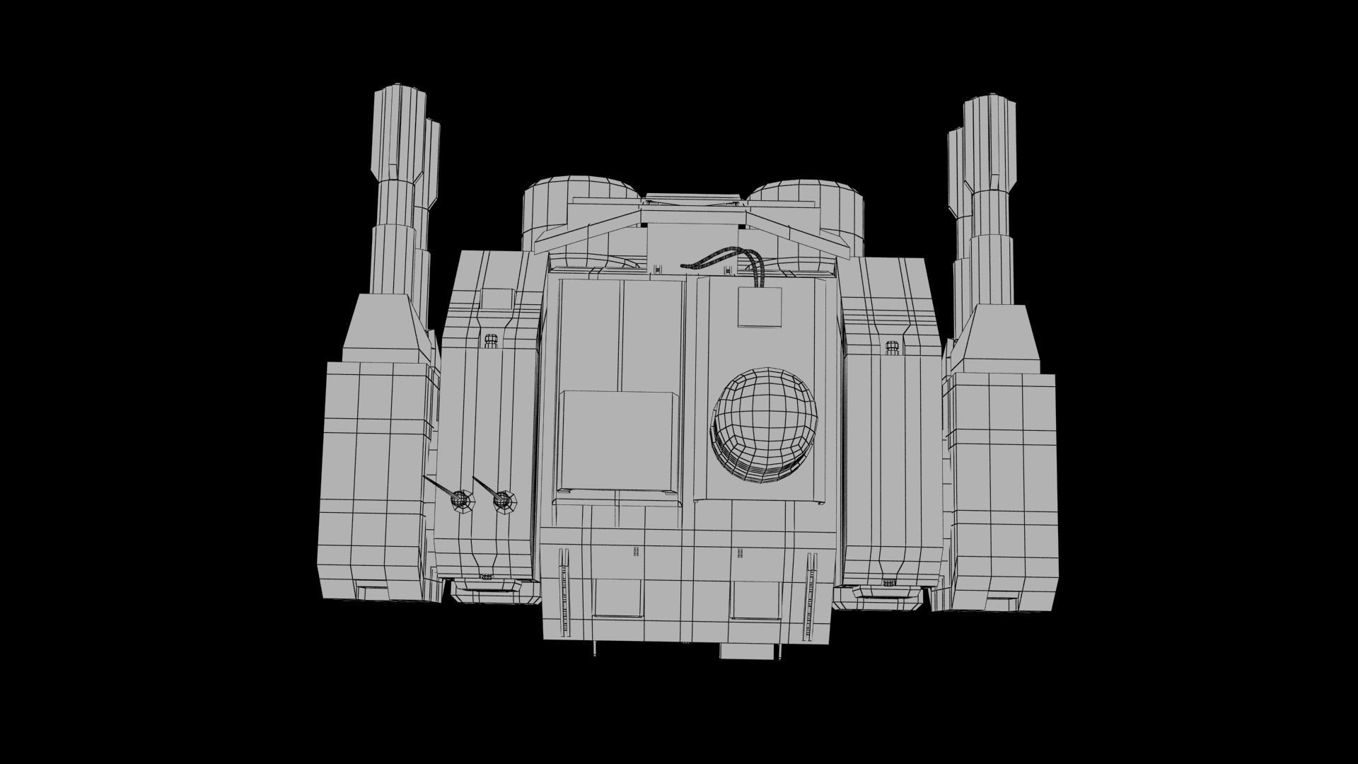 Sci-fi Turret Low-poly 3D model_21