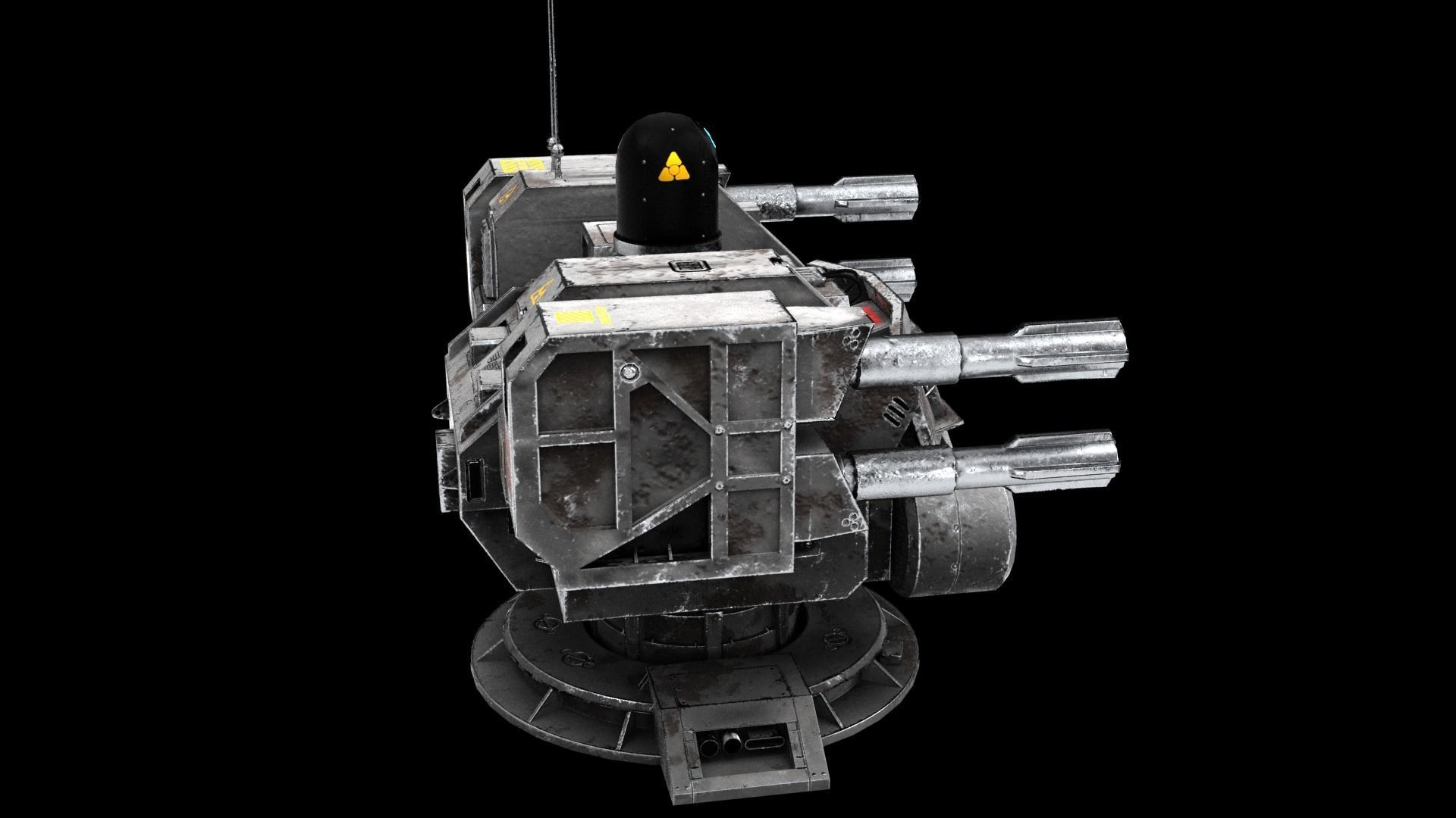 Sci-fi Turret Low-poly 3D model_9