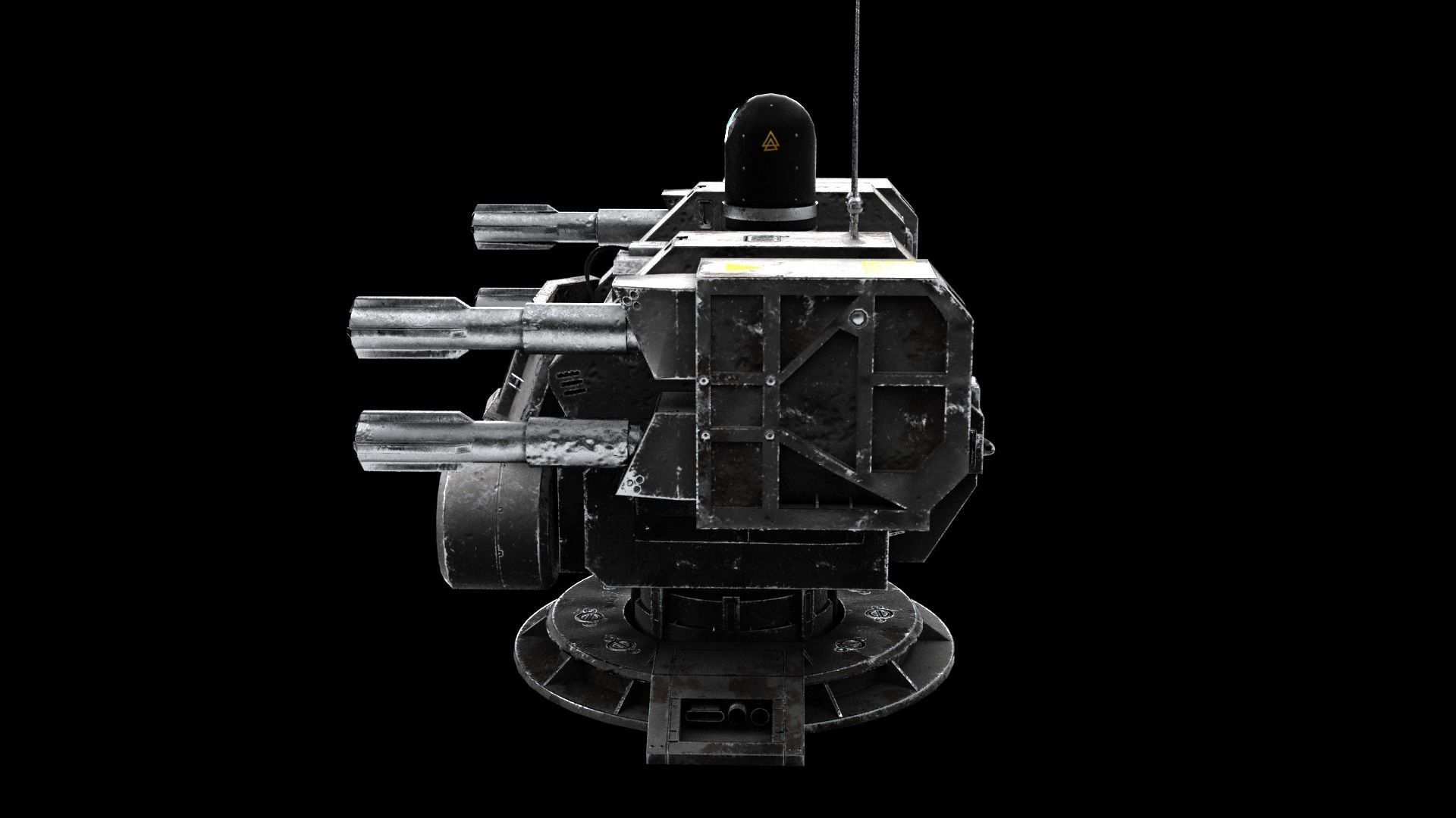 Sci-fi Turret Low-poly 3D model_5