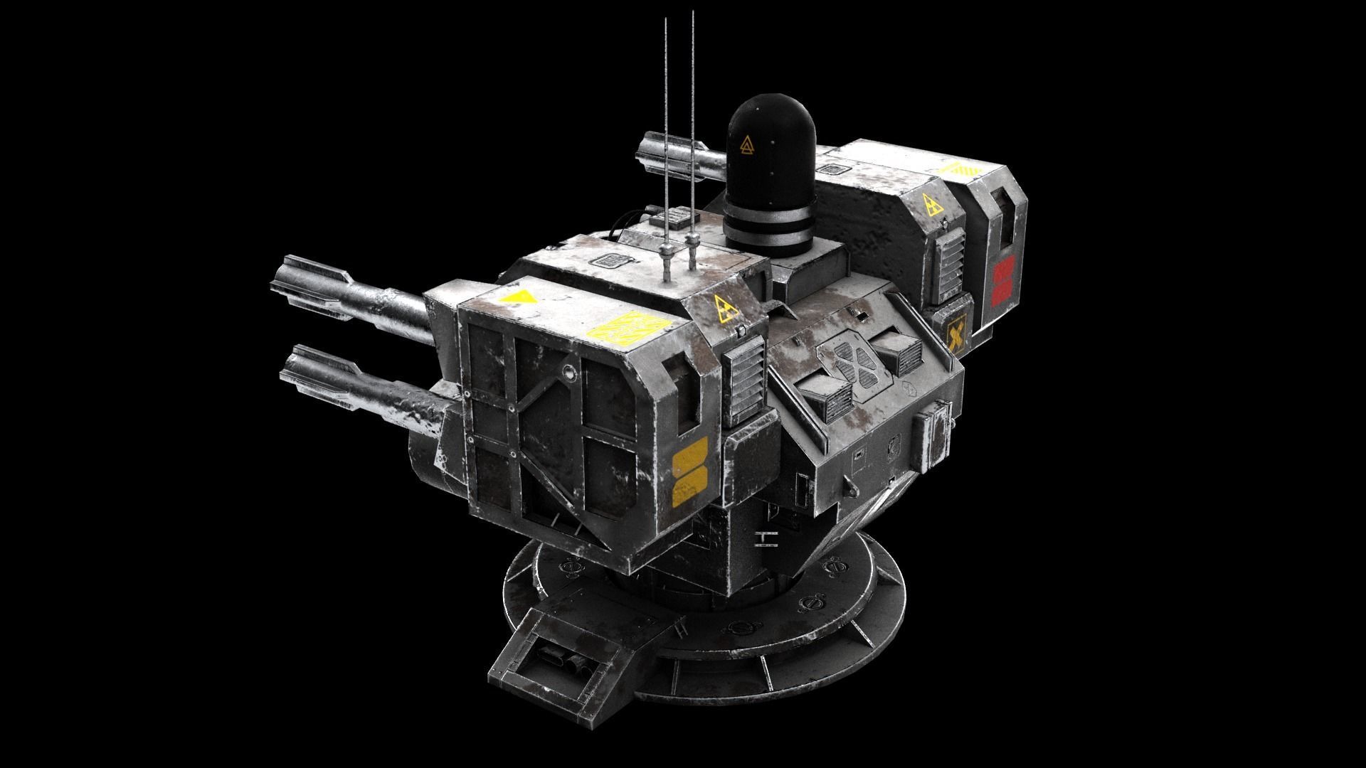 Sci-fi Turret Low-poly 3D model_6