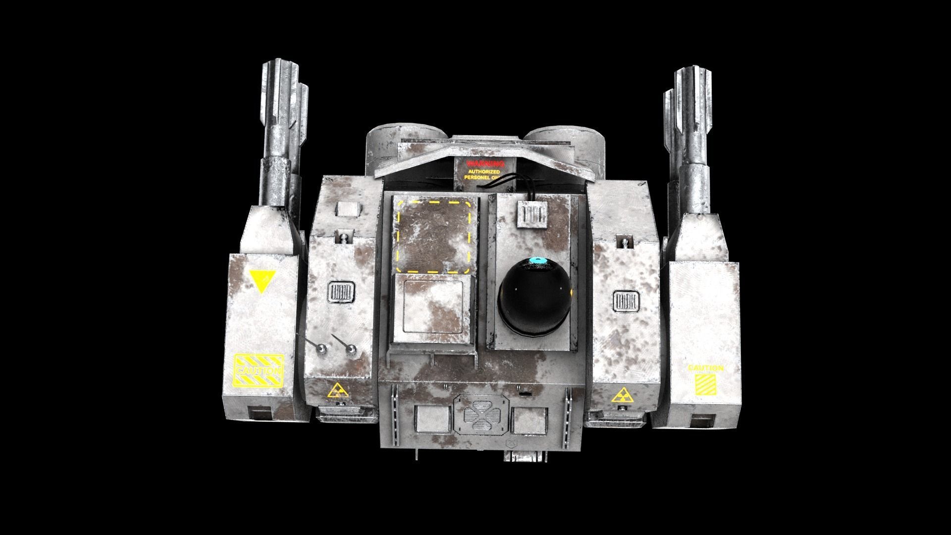 Sci-fi Turret Low-poly 3D model_10