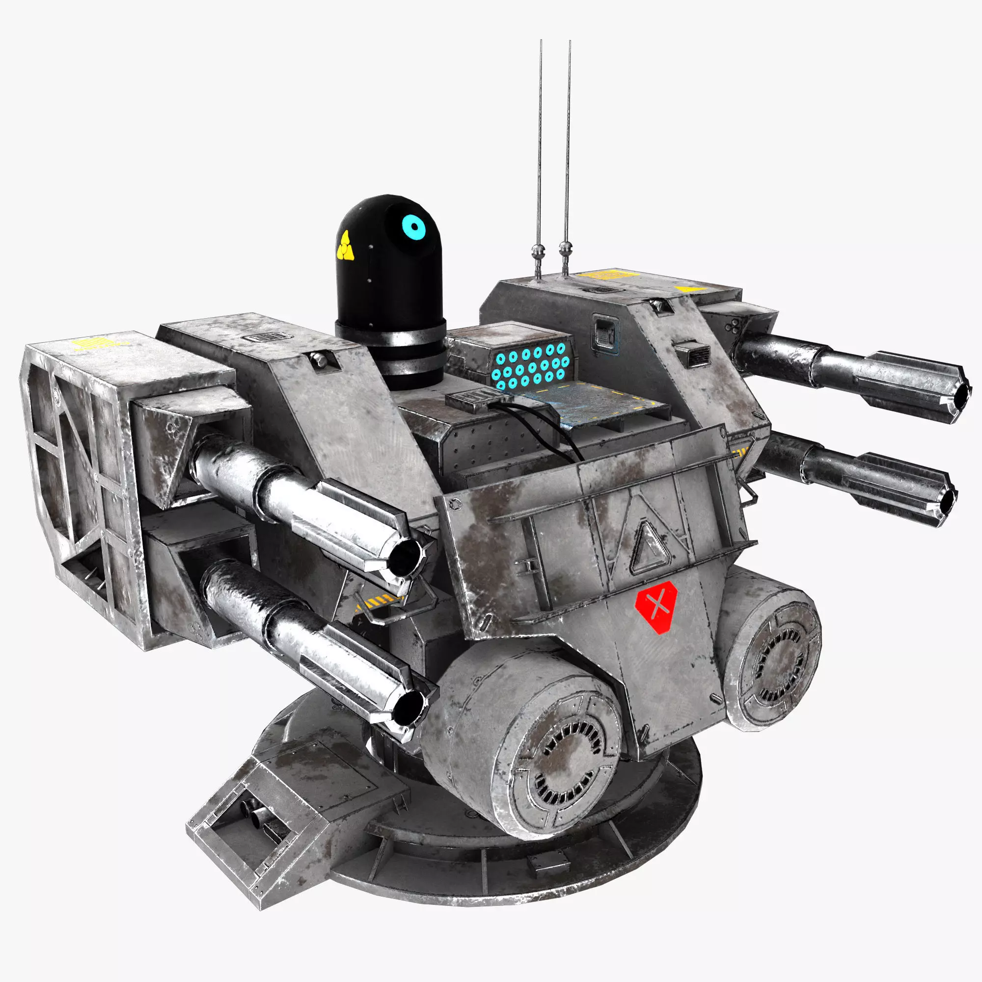 Sci-fi Turret Low-poly 3D model_0