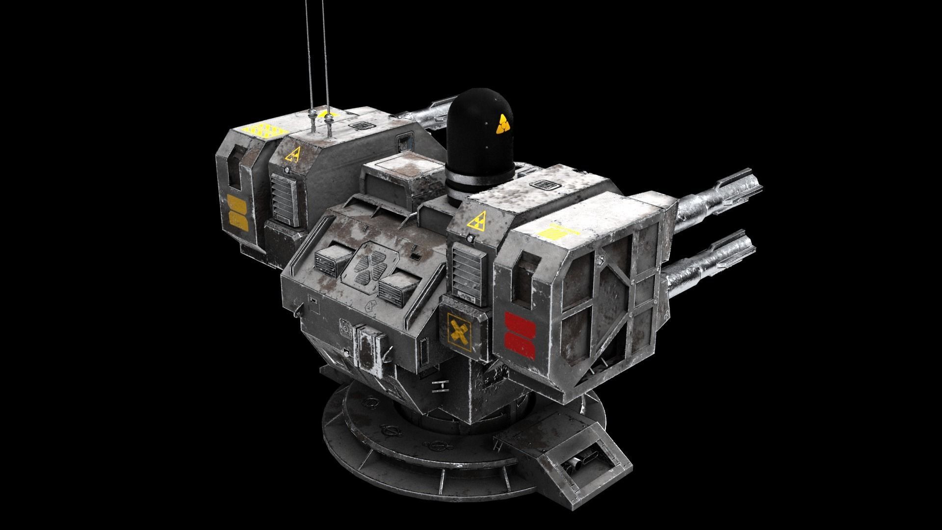 Sci-fi Turret Low-poly 3D model_8