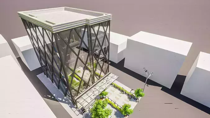 6 Story Commercial Building Architectural Model