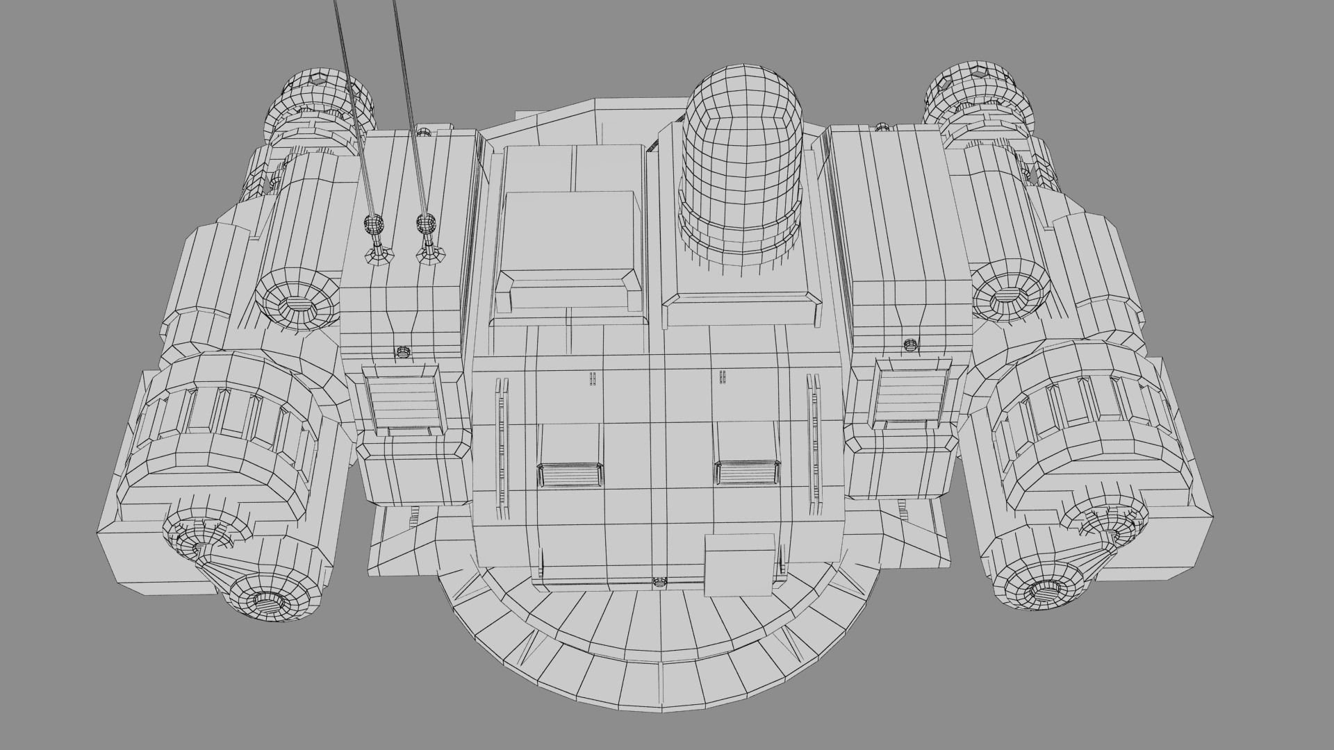 Sci-fi Turret Machinegun Low-poly 3D model_26