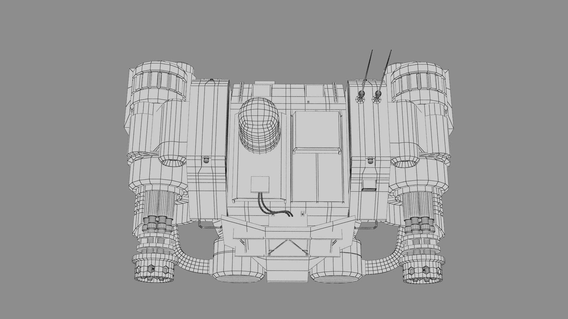 Sci-fi Turret Machinegun Low-poly 3D model_25