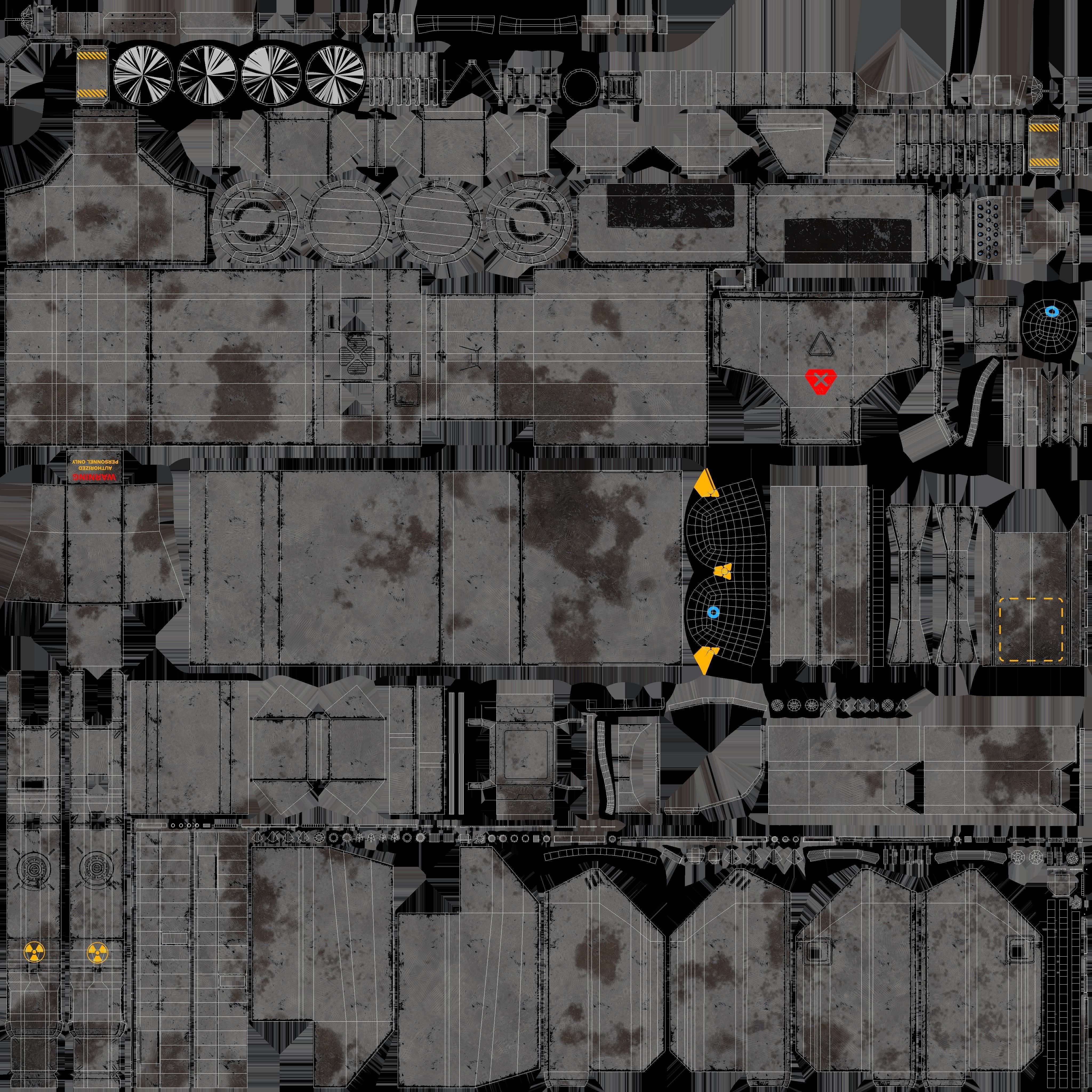 Sci-fi Turret Machinegun Low-poly 3D model_15