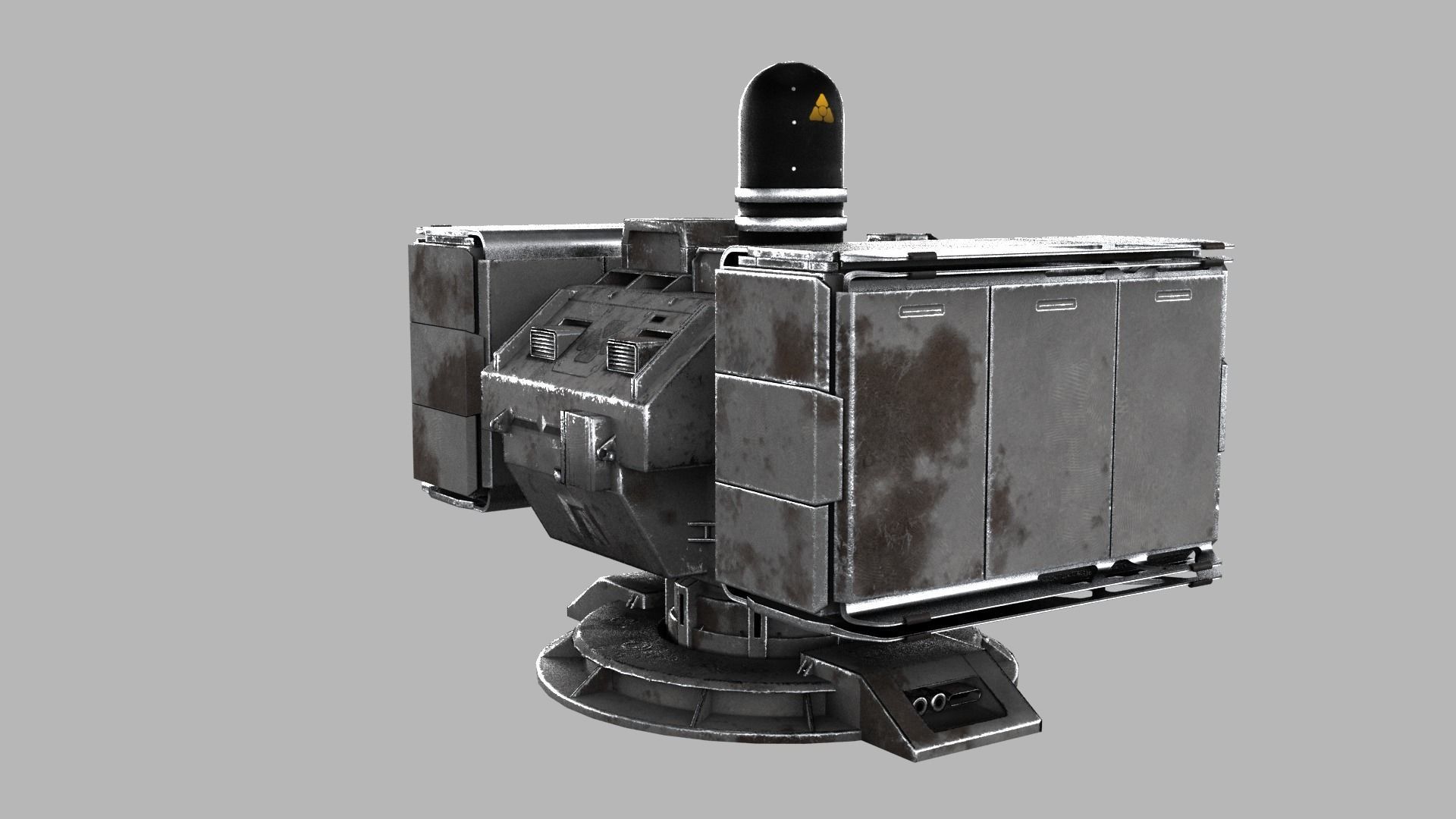 Sci-fi Turret Rocket Launcher Low-poly 3D model_8