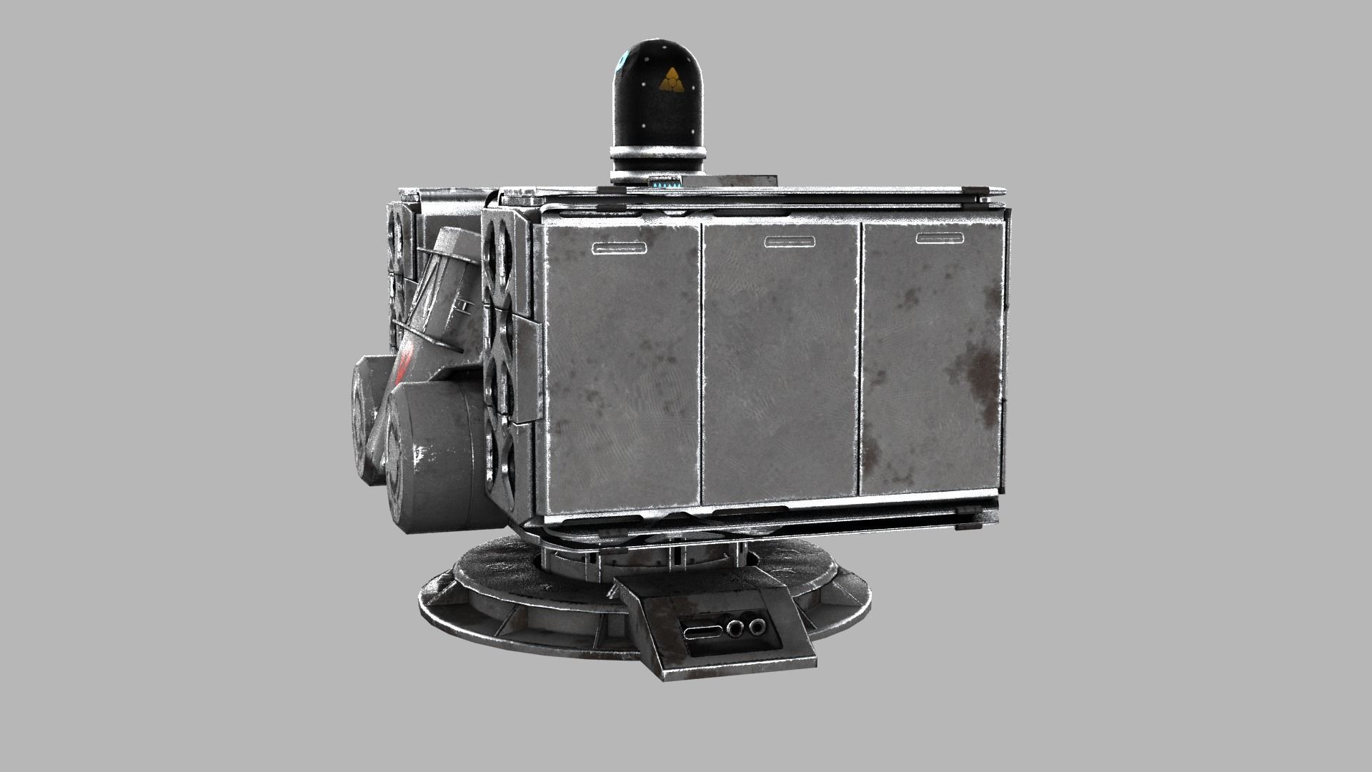 Sci-fi Turret Rocket Launcher Low-poly 3D model_4