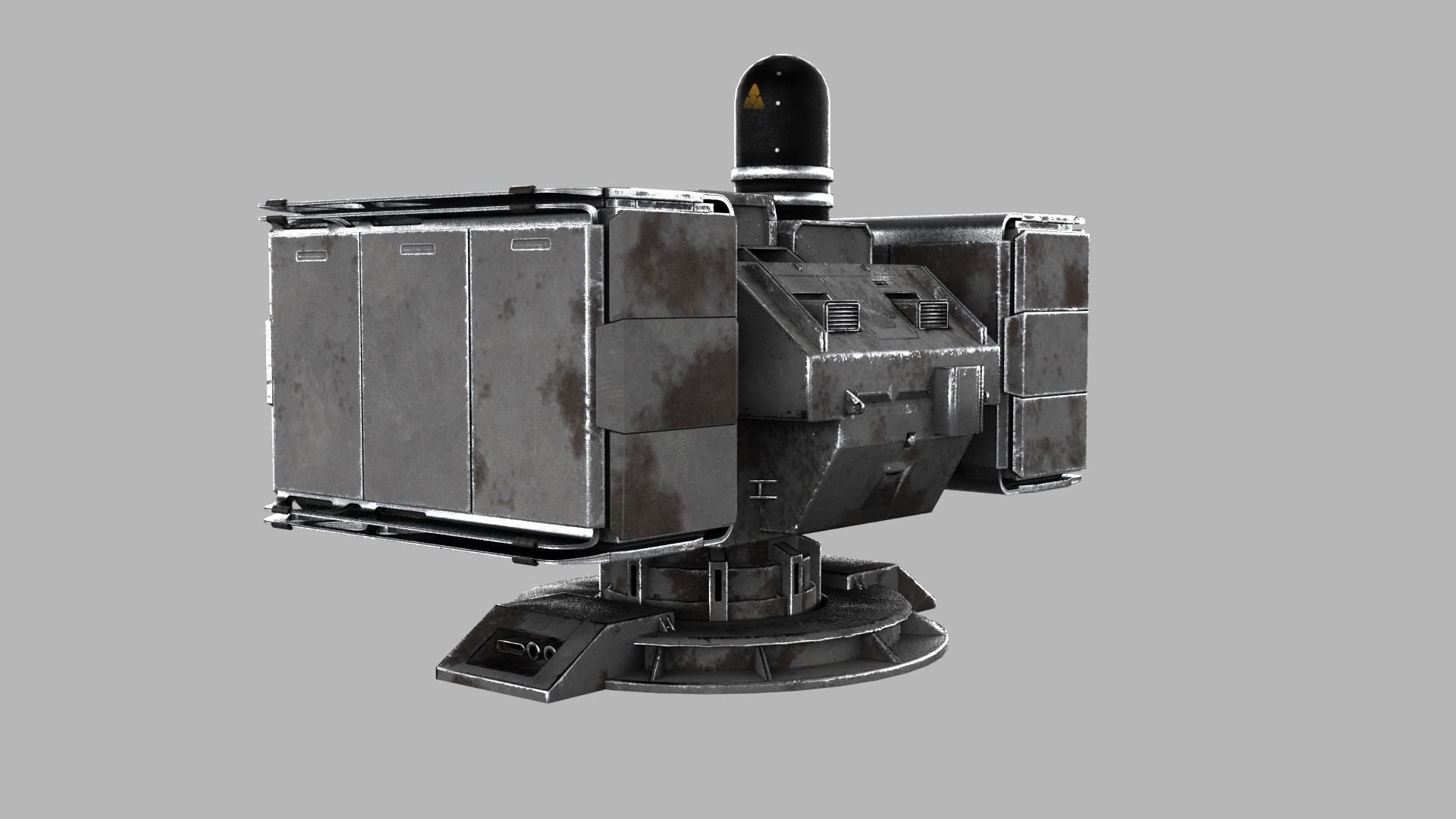 Sci-fi Turret Rocket Launcher Low-poly 3D model_5