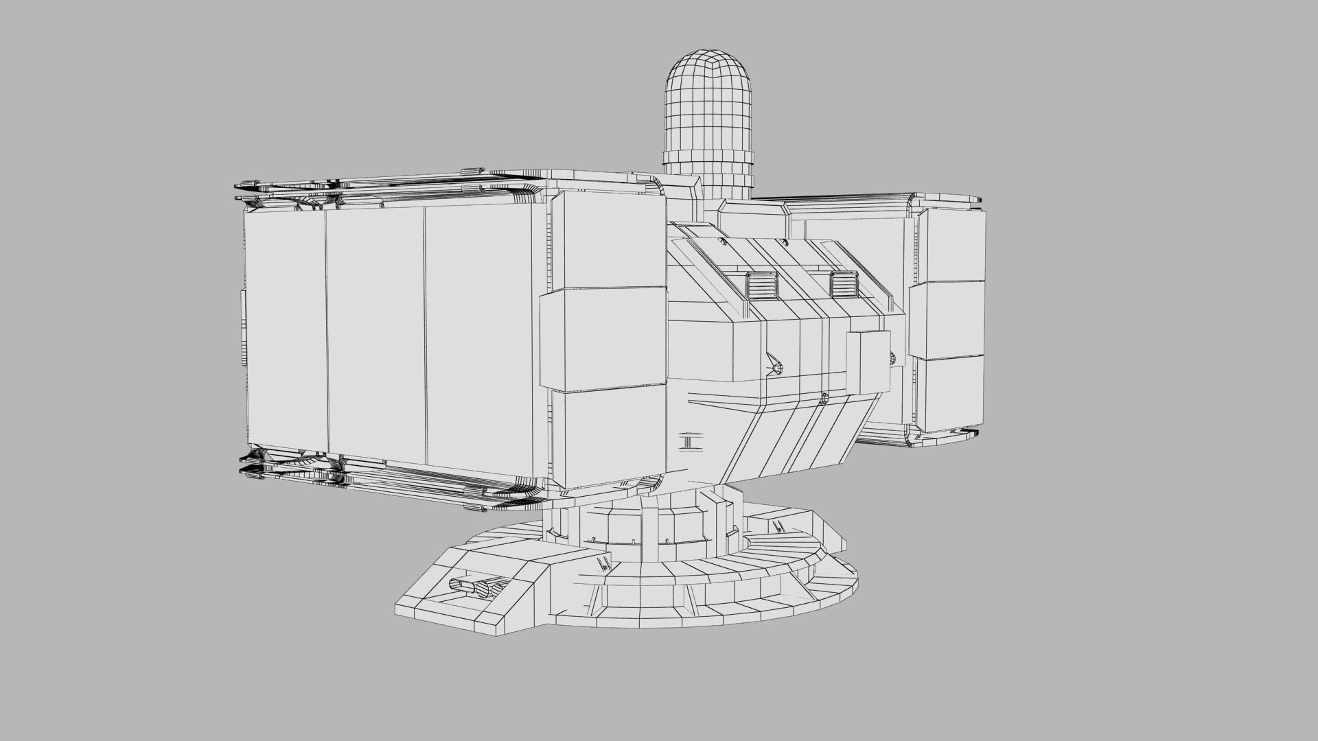 Sci-fi Turret Rocket Launcher Low-poly 3D model_17