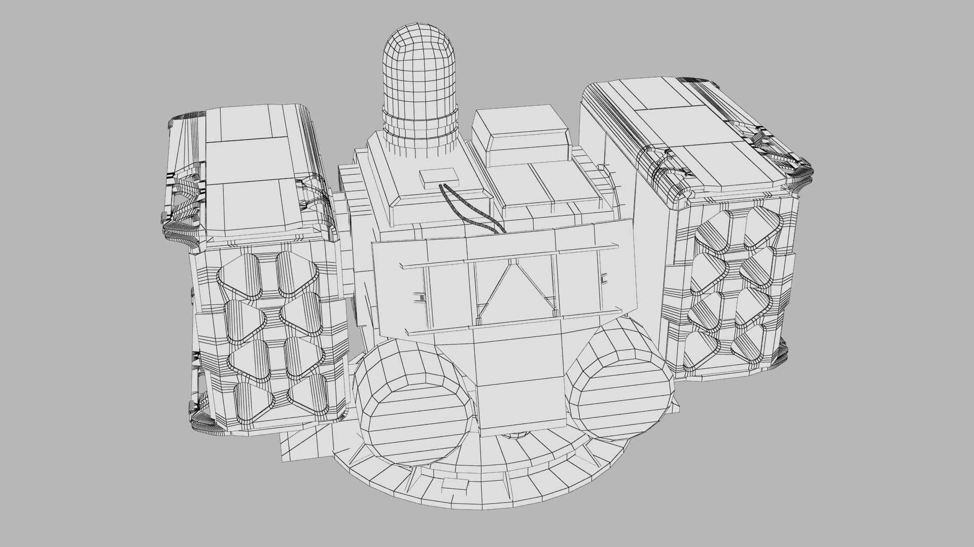 Sci-fi Turret Rocket Launcher Low-poly 3D model_14