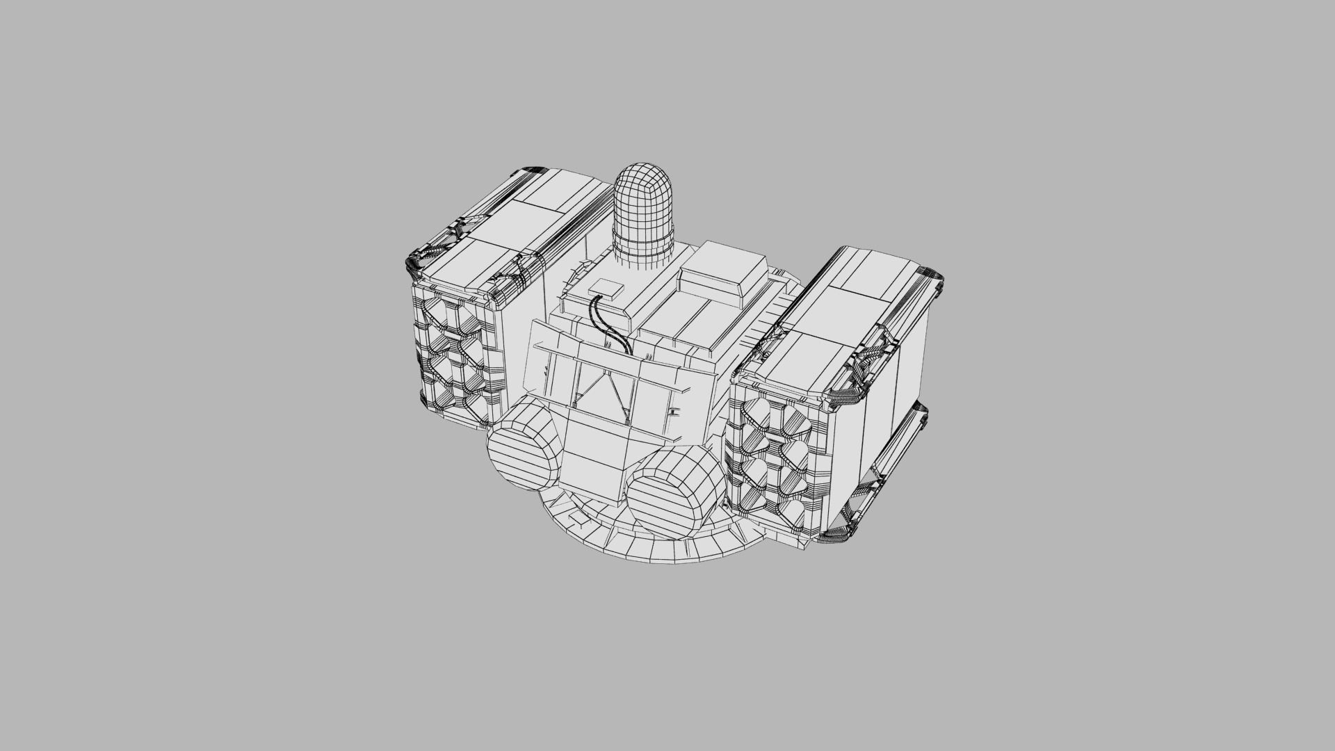 Sci-fi Turret Rocket Launcher Low-poly 3D model_25