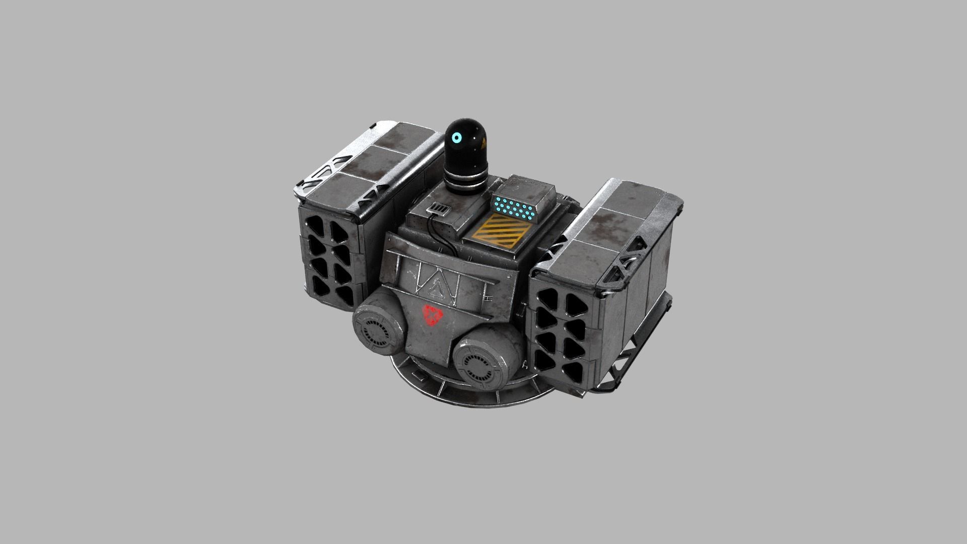 Sci-fi Turret Rocket Launcher Low-poly 3D model_13
