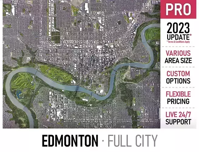 Edmonton Low-poly 3D model