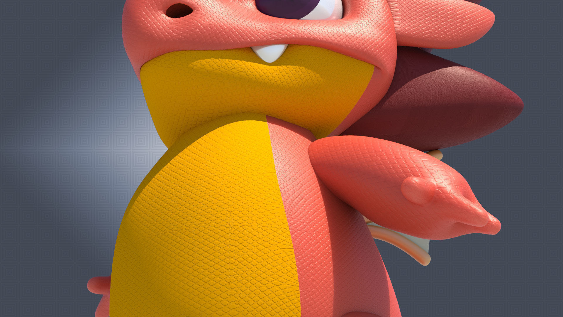 3d Cartoon Dragon Low-poly 3D model_4