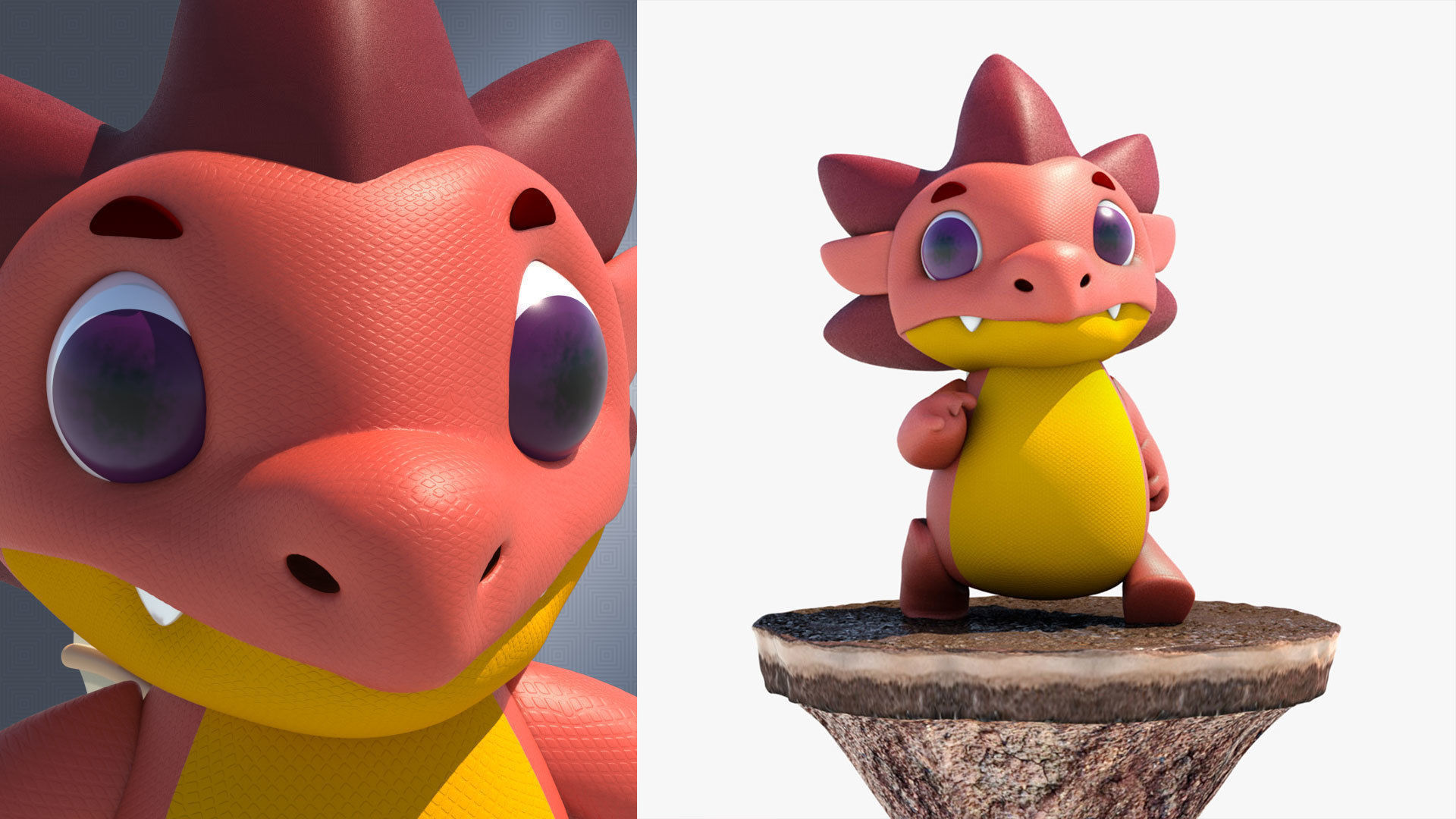 3d Cartoon Dragon Low-poly 3D model_5