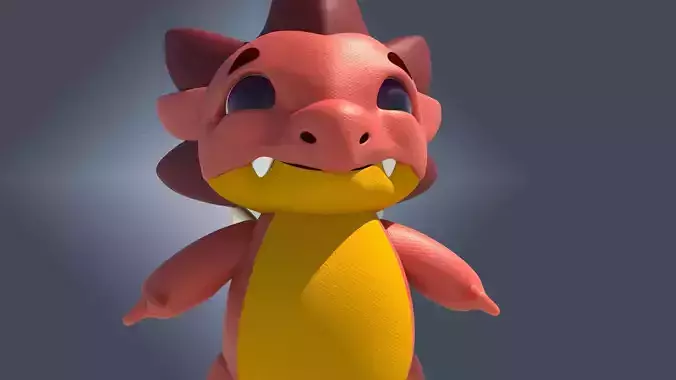 3d Cartoon Dragon Low-poly 3D model