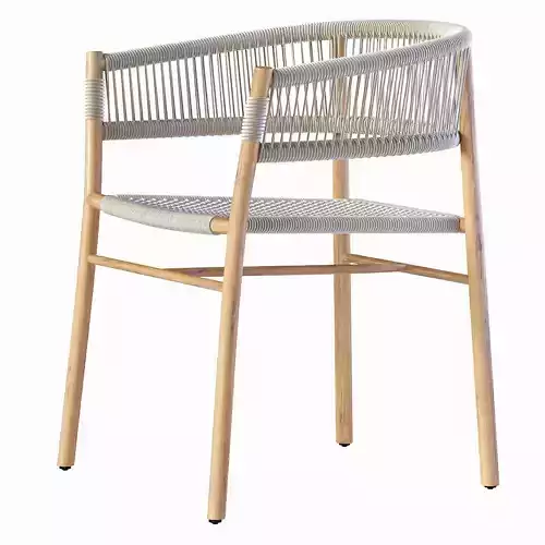 Ethimo Kilt Dining Armchair Teak and Rope