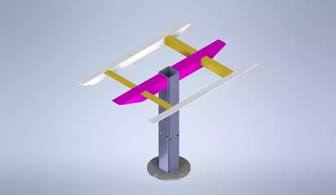 Steel frame of the table