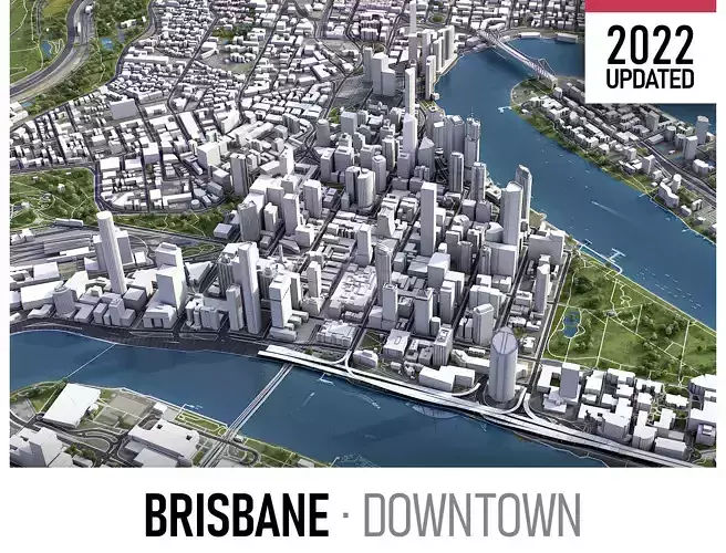 Brisbane Low-poly 3D model