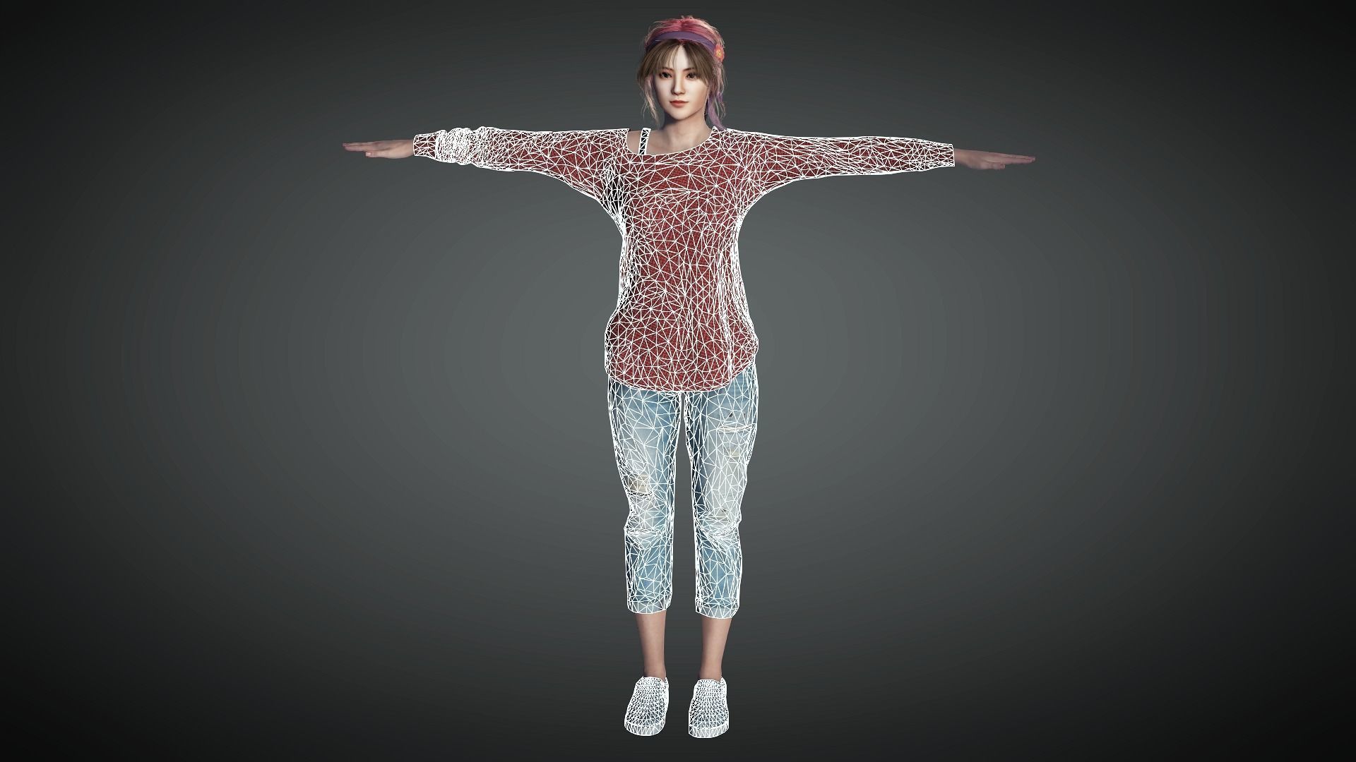 AAA Realistic Female Character 20 Low-poly 3D model_23