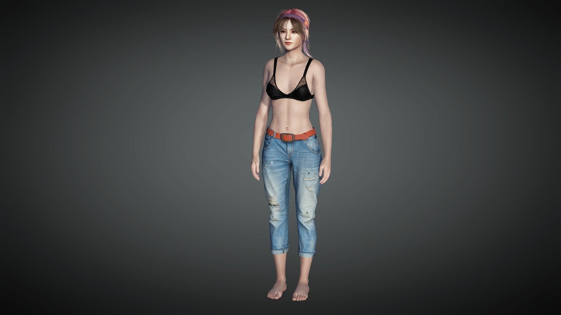 AAA Realistic Female Character 20 Low-poly 3D model_4
