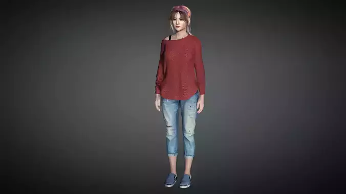 AAA Realistic Female Character 20 Low-poly 3D model
