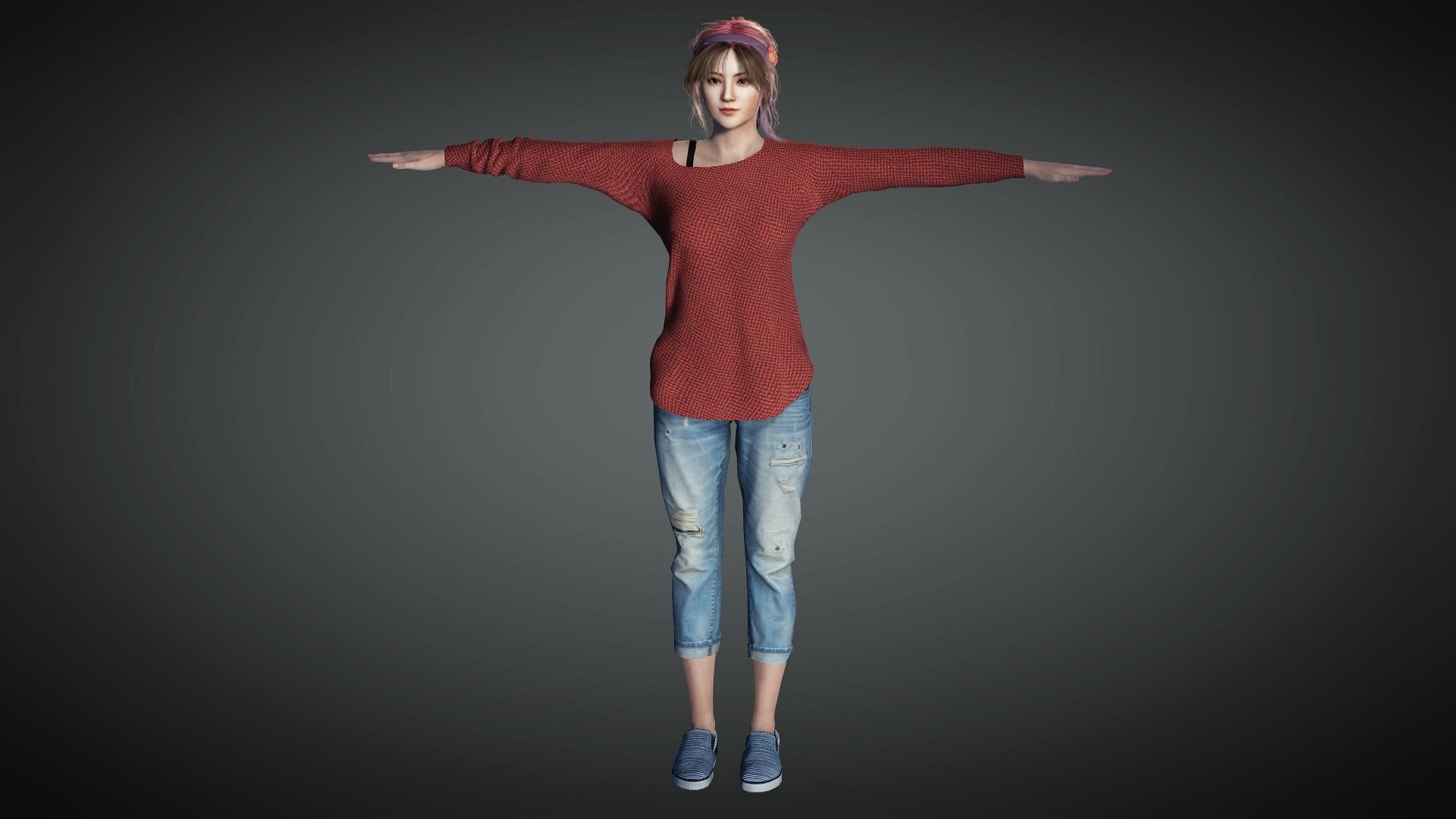 AAA Realistic Female Character 20 Low-poly 3D model_22