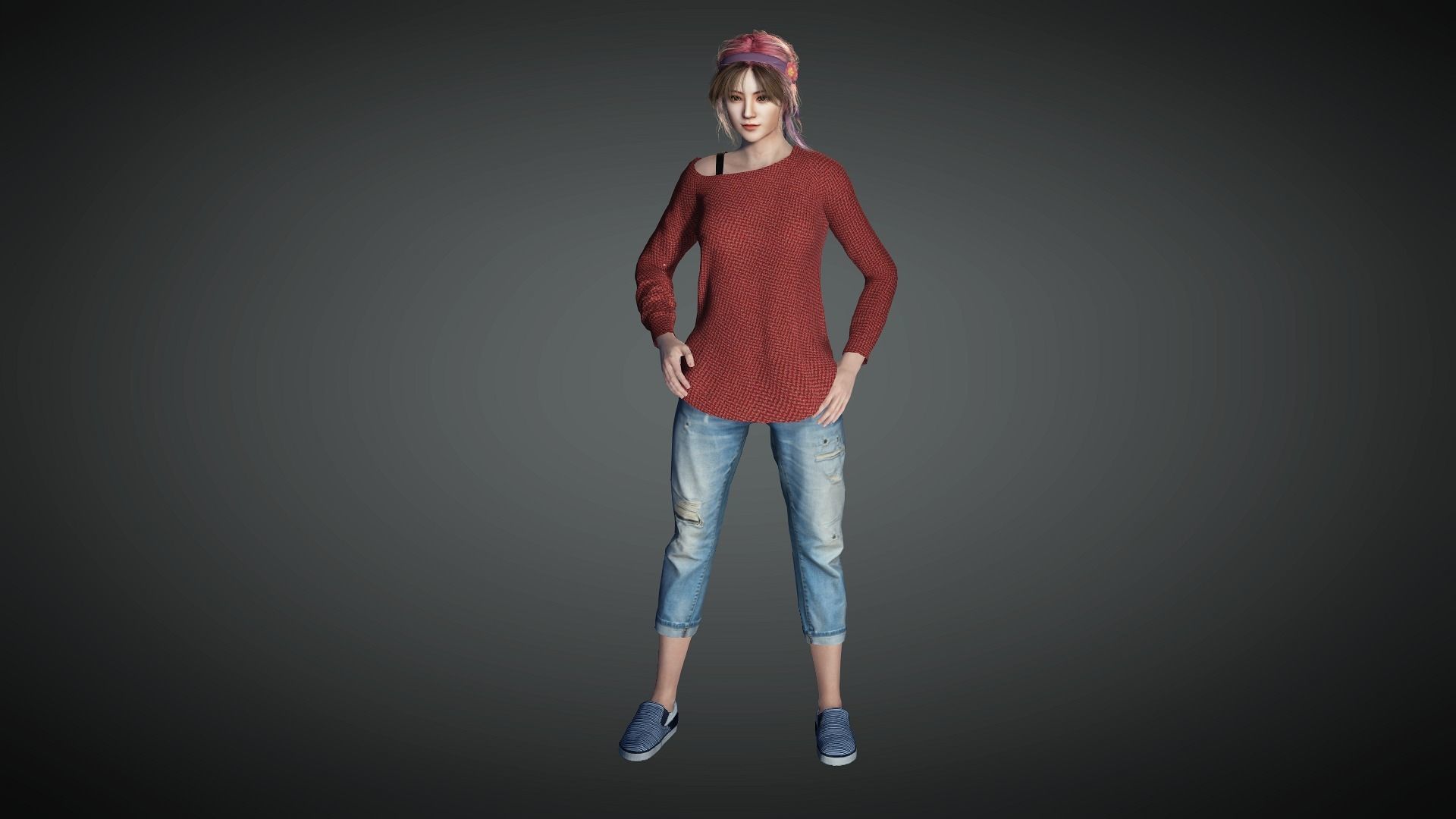 AAA Realistic Female Character 20 Low-poly 3D model_21