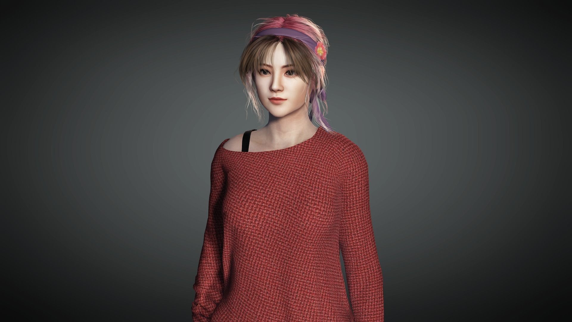 AAA Realistic Female Character 20 Low-poly 3D model_2